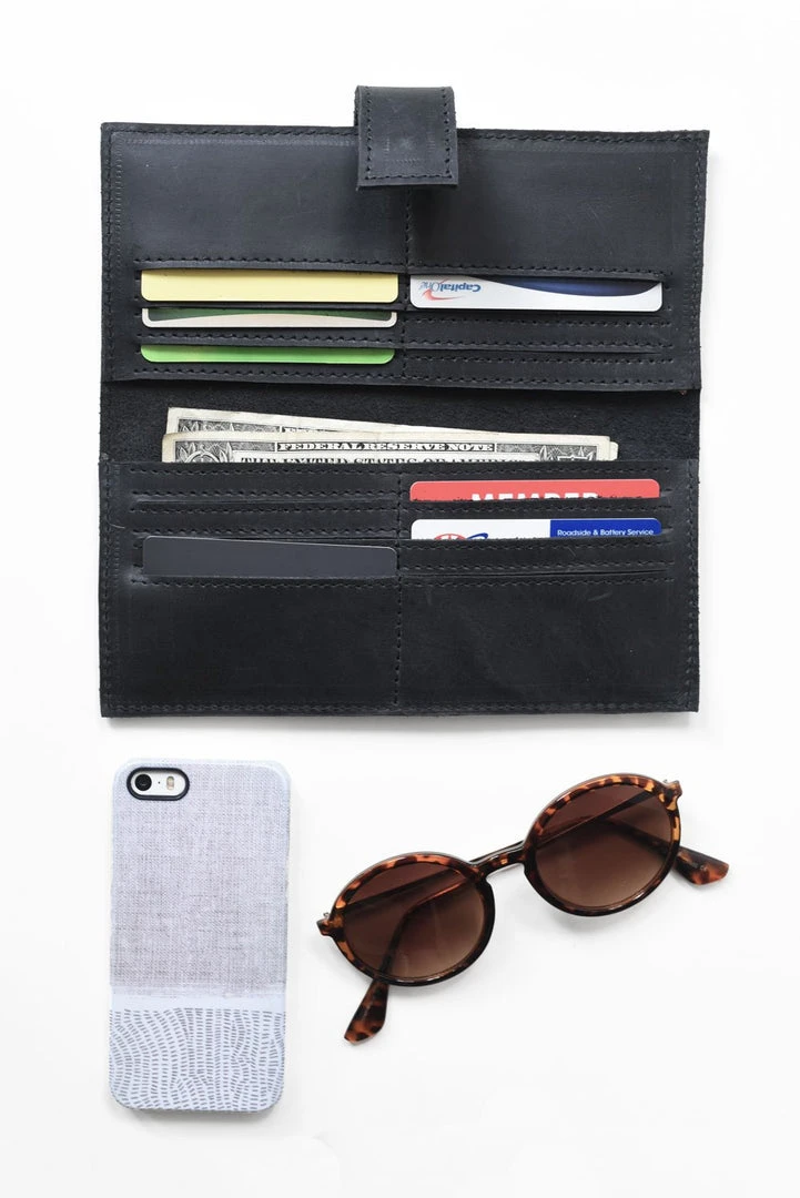 Purse & Clutch Accessories Leather Wallet - Ink Black 5 Purse & Clutch Accessories Leather Wallet - Ink Black