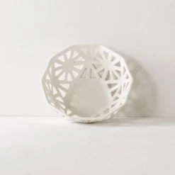 Convivial Geodesic Porcelain Fruit Bowl