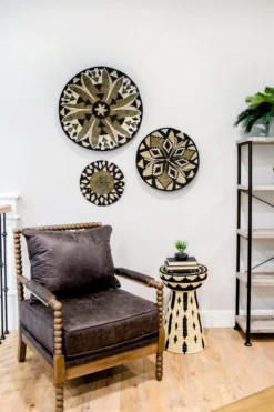 KAZI Home Goods Black Fleur Plate