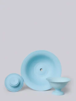 Middle Kingdom Planters + Vases Footed Porcelain Vase - Denim 12 Middle Kingdom Planters + Vases Footed Porcelain Vase - Denim