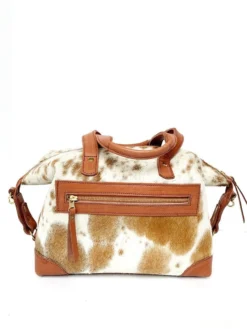 Abby Alley Ellen Handbag - Chestnut Cow Hair Handcrafted