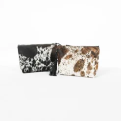 Abby Alley Handcrafted Keely Clutch - Black Cow Hair