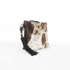 Abby Alley Handcrafted Keely Clutch - Black Cow Hair