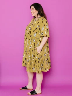 Mata Traders Adelaide Tiered Mini Dress Olive Curios