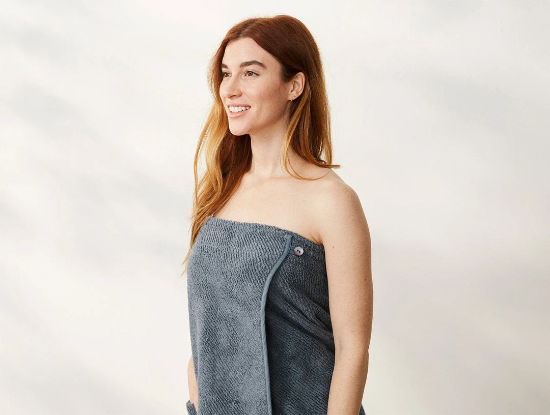 Coyuchi Home Goods Air Weight Bath Wrap - French Blue 4 Coyuchi Home Goods Air Weight Bath Wrap - French Blue