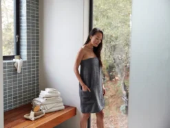 Coyuchi Home Goods Air Weight Bath Wrap - French Blue 8 Coyuchi Home Goods Air Weight Bath Wrap - French Blue