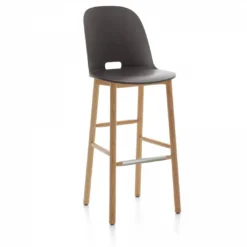 Emeco Alfi Recycled High Back Barstool - Ash