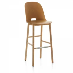 Emeco Alfi Recycled High Back Barstool - Ash