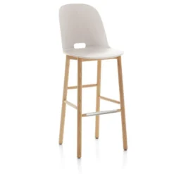 Emeco Alfi Recycled High Back Barstool - Ash