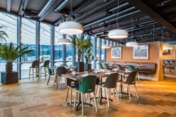 Emeco Furniture Alfi Recycled High Back Barstool - Dark Ash