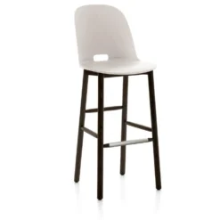 Emeco Furniture Alfi Recycled High Back Barstool - Dark Ash