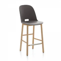 Emeco Alfi Recycled High Back Counter Stool - Ash