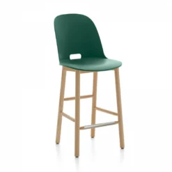 Emeco Alfi Recycled High Back Counter Stool - Ash