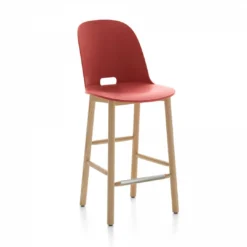 Emeco Alfi Recycled High Back Counter Stool - Ash