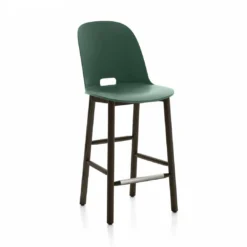 Emeco Furniture Alfi Recycled High Back Counter Stool - Dark Ash