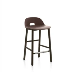 Emeco Alfi Recycled Low Back Barstool - Dark Ash Furniture