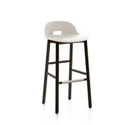 Emeco Alfi Recycled Low Back Barstool - Dark Ash Furniture