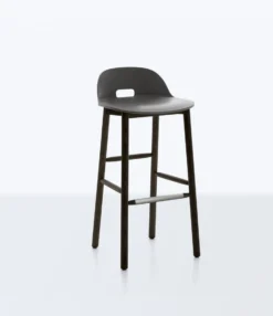Emeco Alfi Recycled Low Back Barstool - Dark Ash Furniture