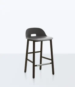 Emeco Furniture Alfi Recycled Low Back Counter Stool - Dark Ash