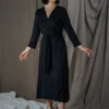 Altar Upcycled Modal Wrap Dress - Black