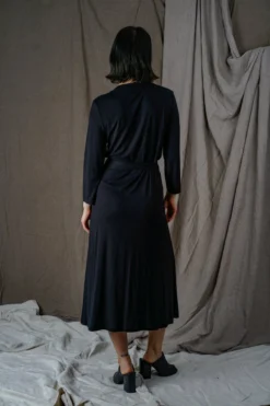 Altar Upcycled Modal Wrap Dress - Black