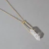 Iron Oxide Jewelry Crystal Spinner Necklace - Rose Quartz