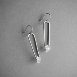 Iron Oxide Jewelry Herkimer Drop Earrings - Sterling Silver 12 Iron Oxide Jewelry Herkimer Drop Earrings - Sterling Silver