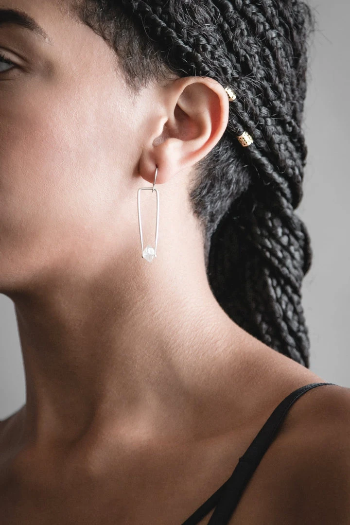 Iron Oxide Jewelry Herkimer Drop Earrings - Sterling Silver 4 Iron Oxide Jewelry Herkimer Drop Earrings - Sterling Silver