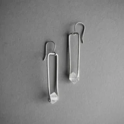 Iron Oxide Jewelry Herkimer Drop Earrings - Sterling Silver 11 Iron Oxide Jewelry Herkimer Drop Earrings - Sterling Silver