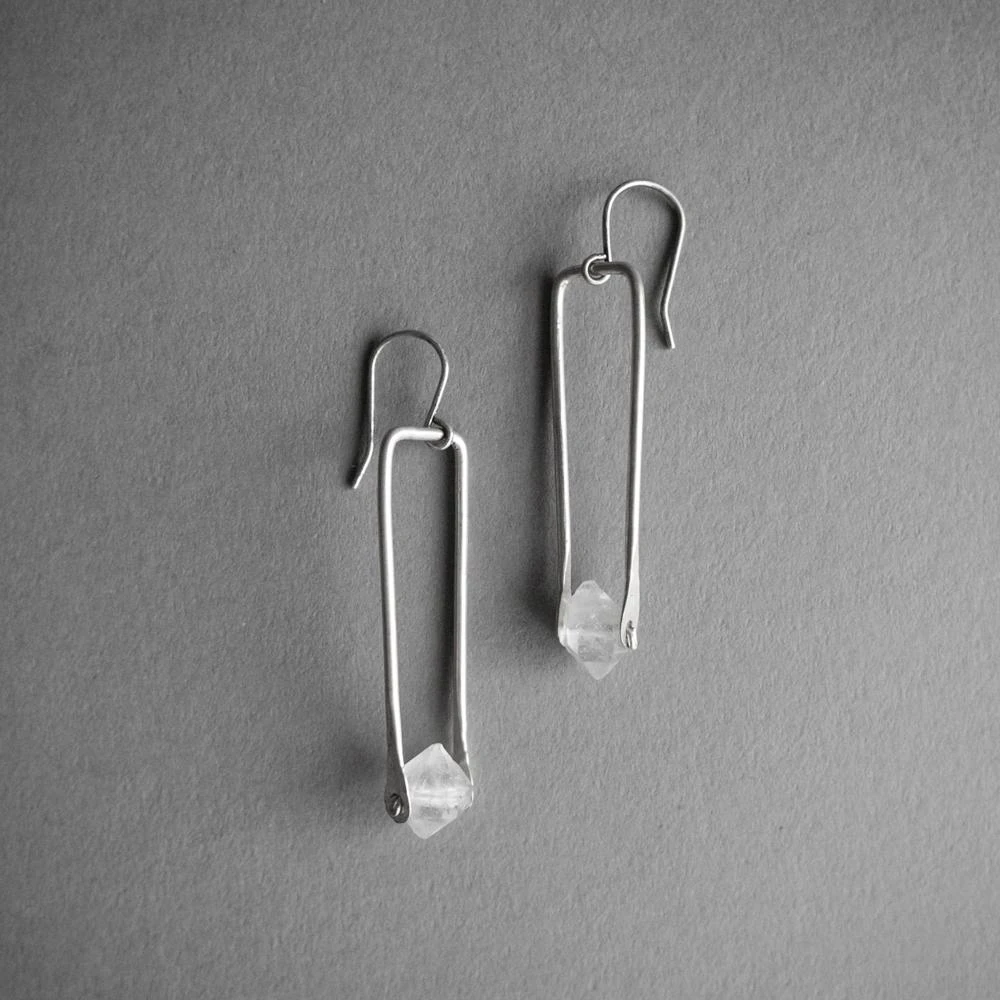 Iron Oxide Jewelry Herkimer Drop Earrings - Sterling Silver 5 Iron Oxide Jewelry Herkimer Drop Earrings - Sterling Silver