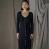 Altar Ila Upcycled Modal Dress - Black Clothing