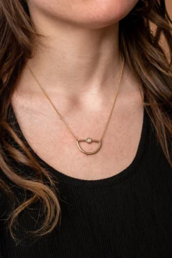 Iron Oxide Mini Waxing Moon Necklace 11 Iron Oxide Mini Waxing Moon Necklace