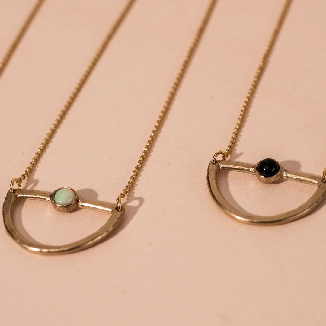 Iron Oxide Mini Waxing Moon Necklace 7 Iron Oxide Mini Waxing Moon Necklace