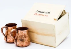 Amoretti Brothers Engraved Recycled Copper Mug Set