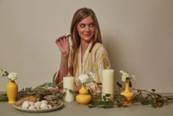 Anatolico Boho Mustard Short Turkish Robe