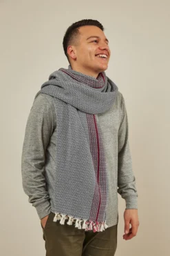 Anatolico Matia Turkish Blanket / Scarf - Gray