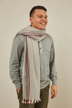 Anatolico Throw Blankets Matia Turkish Blanket / Scarf - Beige