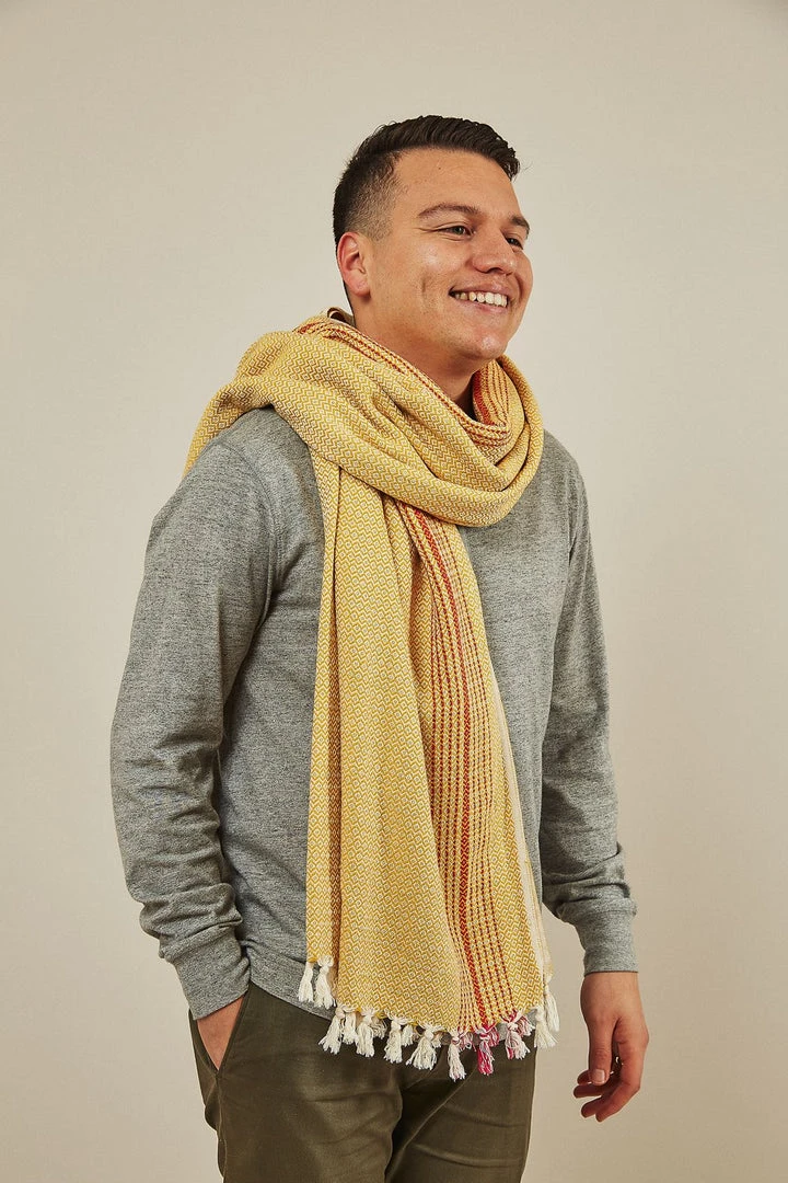 Anatolico Matia Turkish Blanket / Scarf - Mustard 3 Anatolico Matia Turkish Blanket / Scarf - Mustard