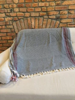Anatolico Matia Turkish Blanket / Scarf - Black Throw Blankets