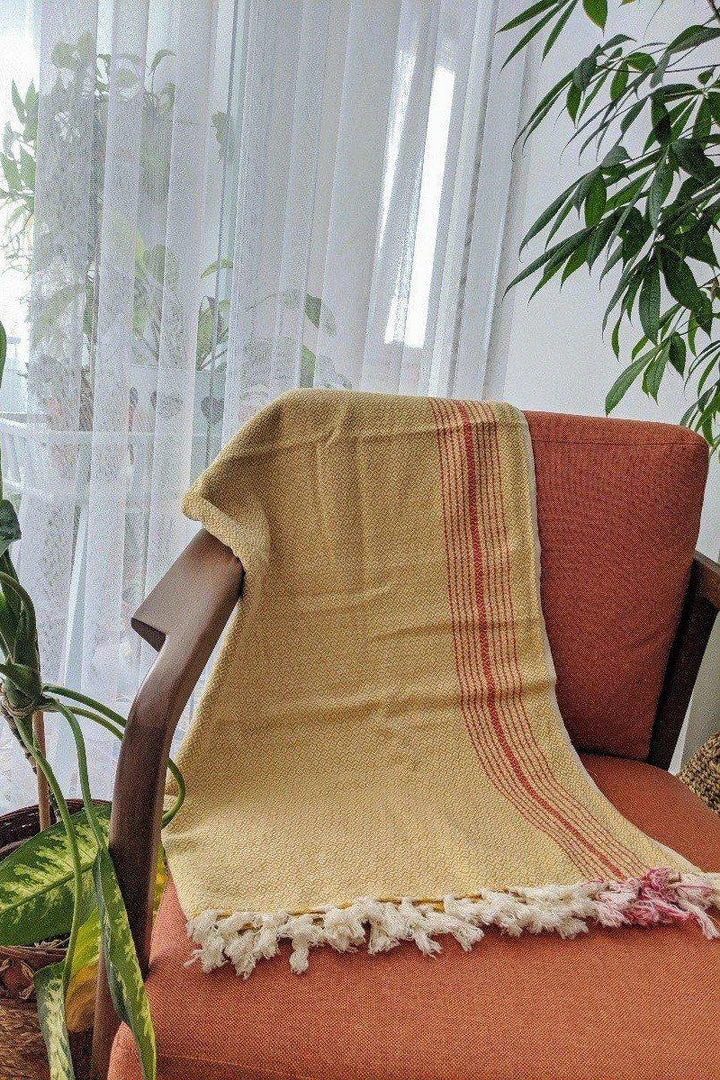 Anatolico Matia Turkish Blanket / Scarf - Mustard 5 Anatolico Matia Turkish Blanket / Scarf - Mustard