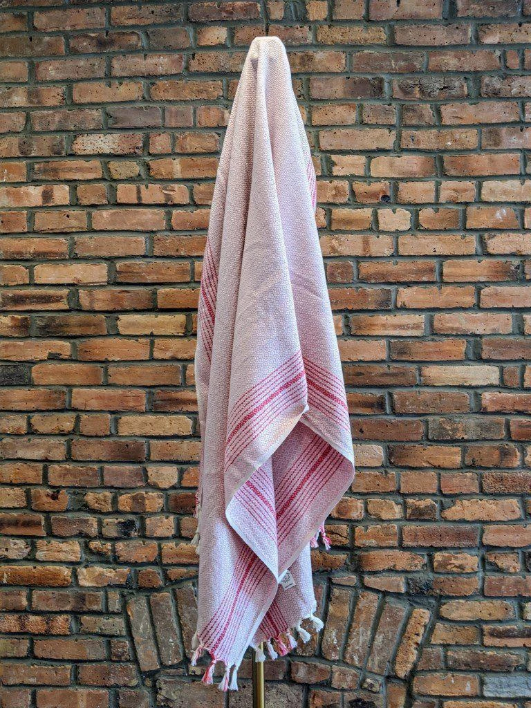 Anatolico Throw Blankets Matia Turkish Blanket / Scarf - Pink 8 Anatolico Throw Blankets Matia Turkish Blanket / Scarf - Pink