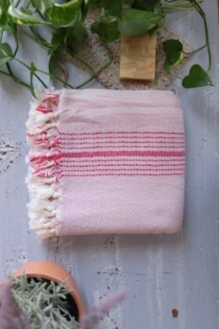 Anatolico Throw Blankets Matia Turkish Blanket / Scarf - Pink 14 Anatolico Throw Blankets Matia Turkish Blanket / Scarf - Pink