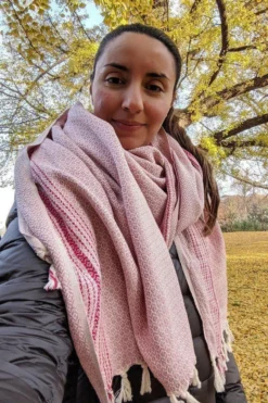 Anatolico Throw Blankets Matia Turkish Blanket / Scarf - Pink 12 Anatolico Throw Blankets Matia Turkish Blanket / Scarf - Pink