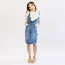 Anchal Grid Scarf With Tassels - Bone Accessories