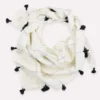 Anchal Grid Scarf With Tassels - Bone Accessories