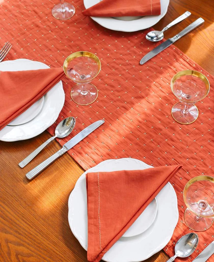 Anchal Pin Stitch Napkin Set - Rust Kitchen + Dining 5 Anchal Pin Stitch Napkin Set - Rust Kitchen + Dining