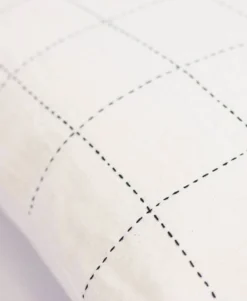 Anchal Grid Stitch Throw Pillow - Bone