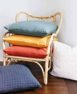 Anchal Cross Stitch Throw Pillow- Rust 7 Anchal Cross Stitch Throw Pillow- Rust