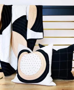 Anchal Crescent Lattice Quilt - Charcoal Home Goods 19 Anchal Crescent Lattice Quilt - Charcoal Home Goods