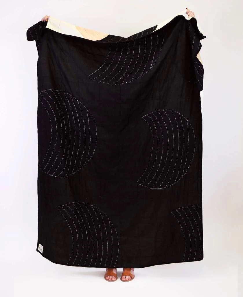 Anchal Crescent Lattice Quilt - Charcoal Home Goods 7 Anchal Crescent Lattice Quilt - Charcoal Home Goods